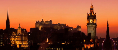 Edinburgh skyline at dusk