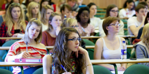 Students studying in the library
