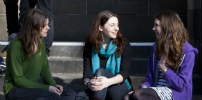 Undergraduate students talking